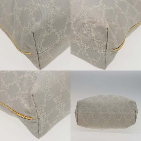 CELINE Macadam Canvas Tote Bag Yellow Light Blue - Picture 10 of 13